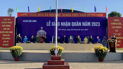 Huyện Đắk Song long trọng tổ chức Lễ giao, nhận quân năm 2023