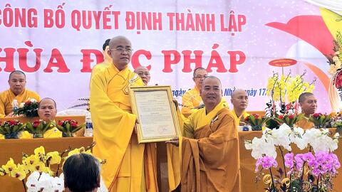 Lễ công bố Quyết định thành lập chùa Đắc Pháp tại xã Nâm N’jang  huyện Đắk Song